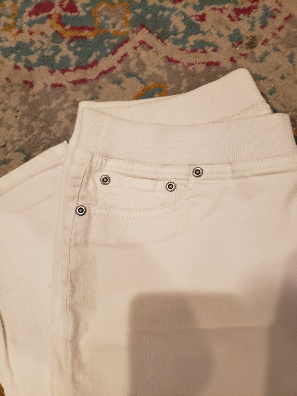 Boston Proper Stretchy White Cropped Pants/Capris